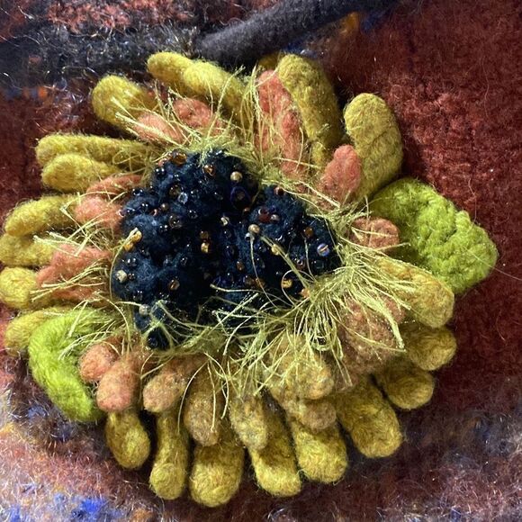 Gertie Couture Boiled Felted Alpaca Wool South American Boho Folksy Tote Bag Mul - Picture 9 of 9
